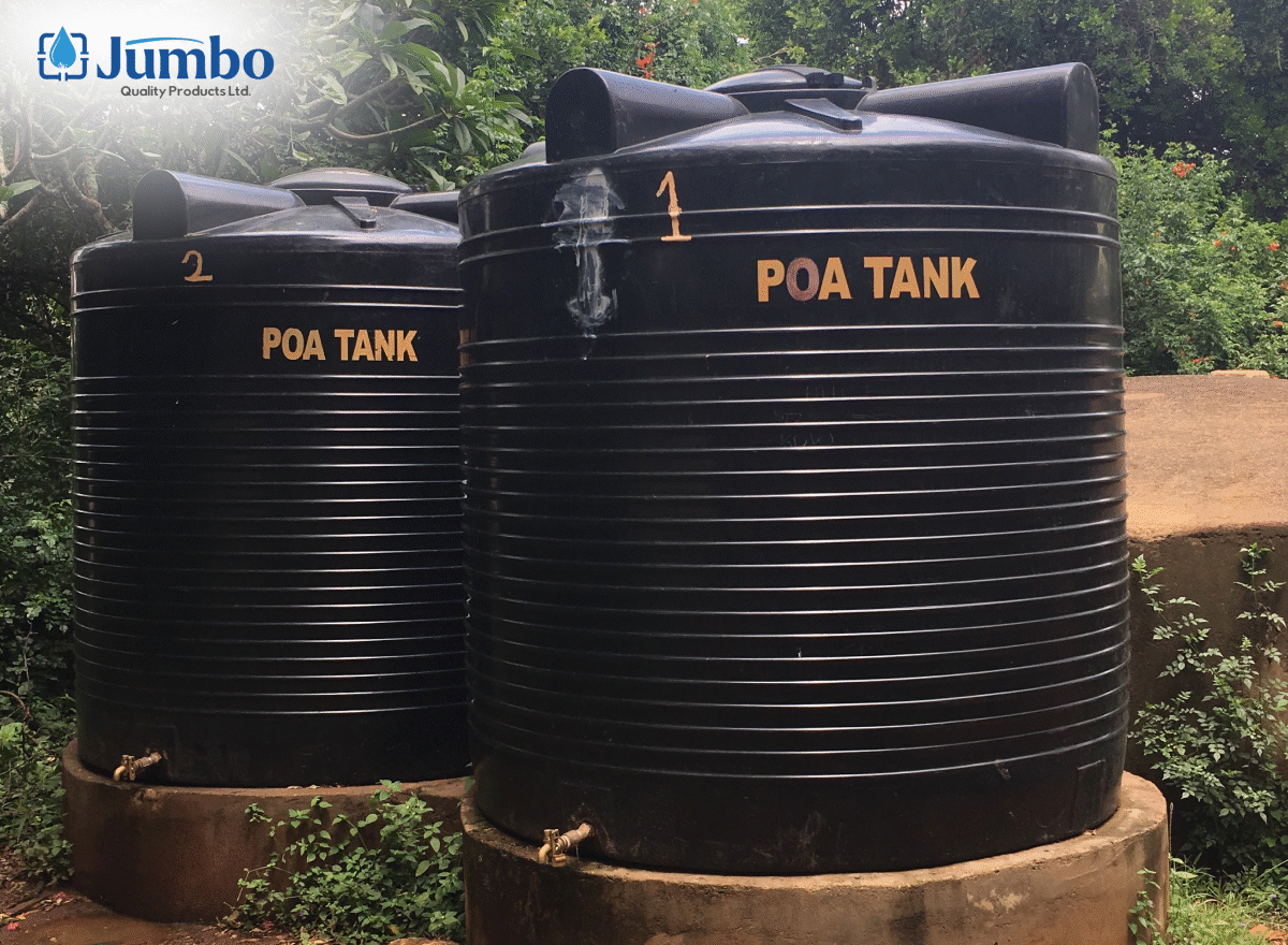 TopTank 1000 litre cylindrical water storage tank installed on rooftop