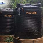TopTank 1000 litre cylindrical water storage tank installed on rooftop