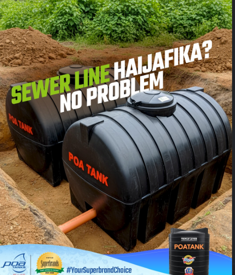 High-quality 2000 litre water storage tank installed in Kenya