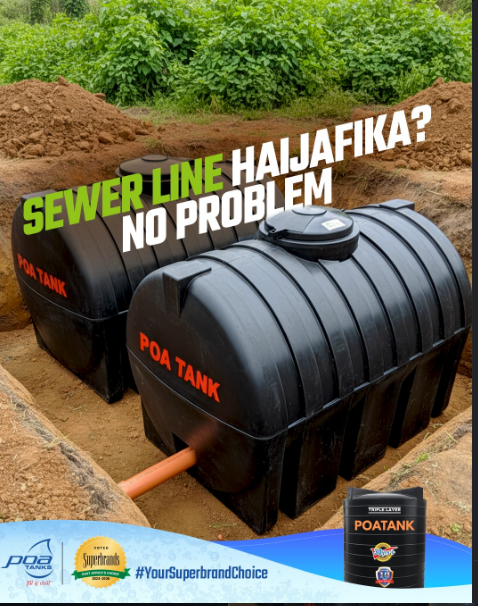 High-quality 2000 litre water storage tank installed in Kenya