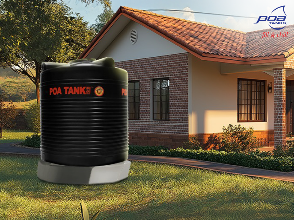 A durable 2000 litre cylindrical water tank designed to handle Kenya’s climate while ensuring reliable long-term water storage for homes and businesses.