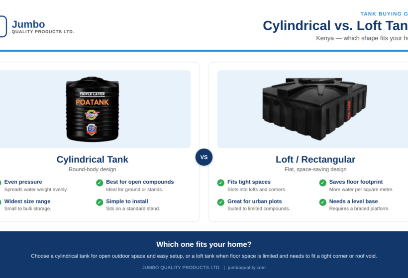 Cylindrical vs. Loft Water Tanks in Kenya: Which Shape Fits Your Home