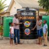 Family comparing water tanks to choose the best option for their Kenyan home