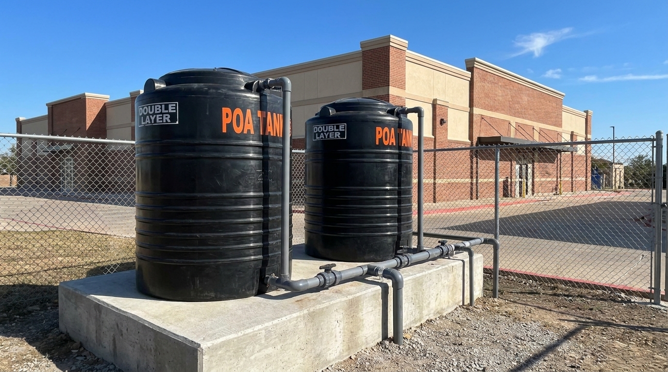 Cylindrical water tank on a simple ground base compared with a loft tank installation in Kenya