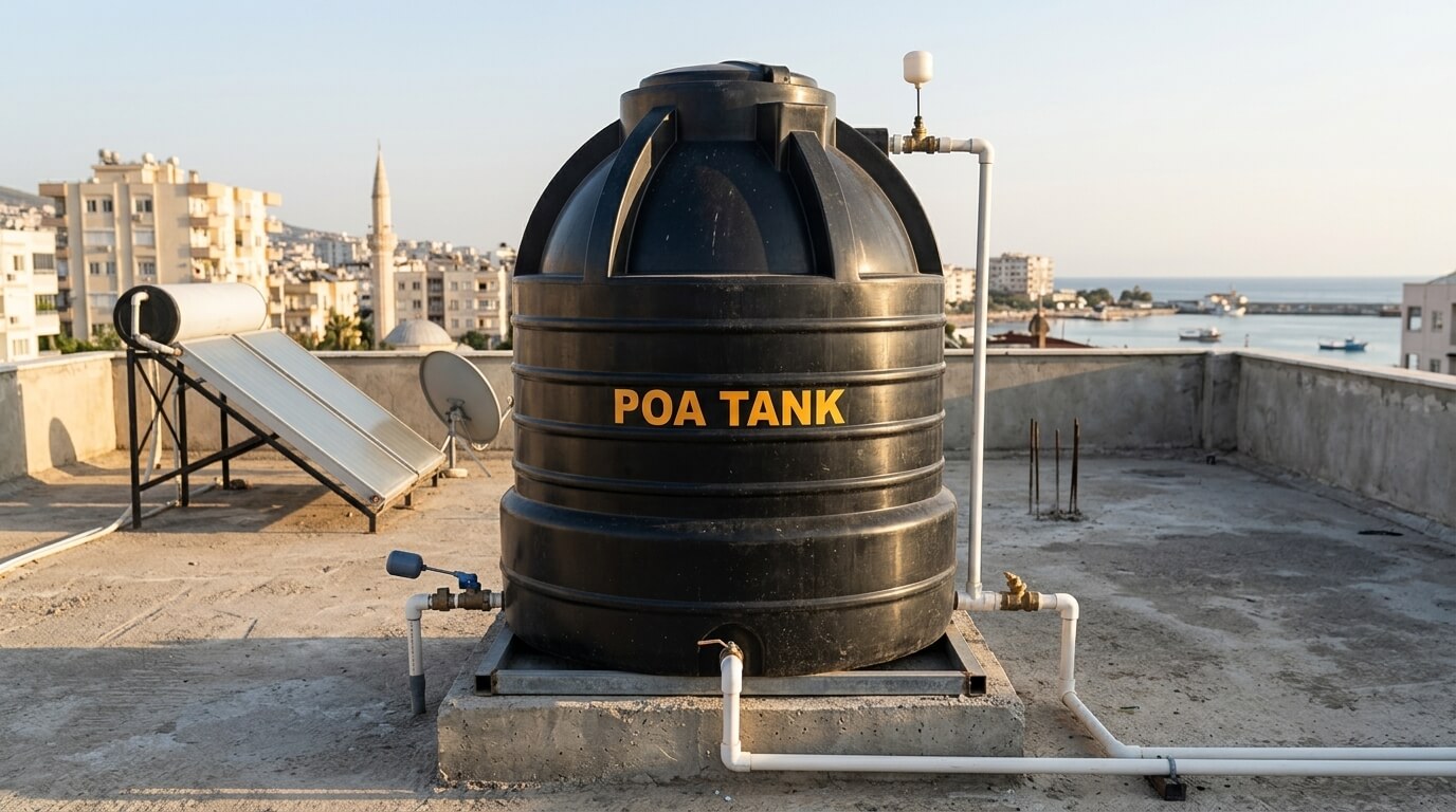 Close-up of a UV-stabilised roto-moulded water tank wall in Kenya 