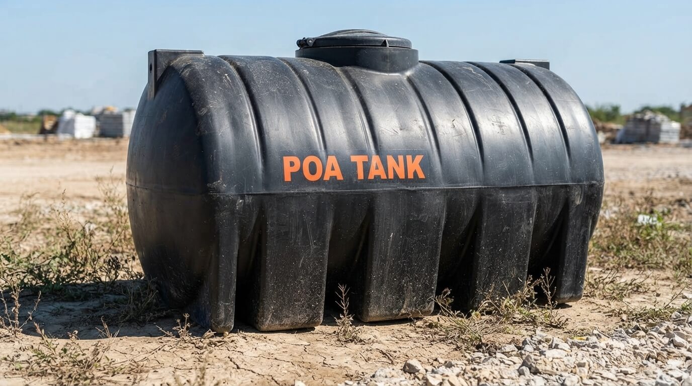 2000 litre horizontal septic tank before underground installation